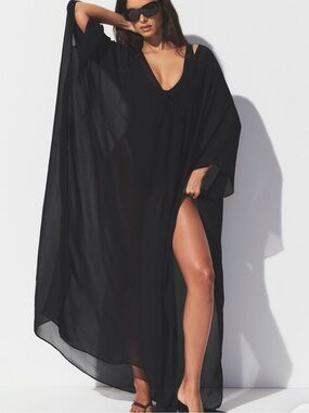 SKIMS Swim Cover Ups Sheer Long Kaftan